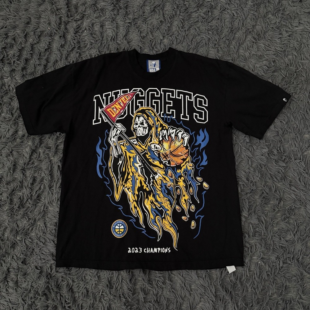 2023 Warren Lotas Denver Nuggets Reaper Tee Champions NBA Finals Mile High XL